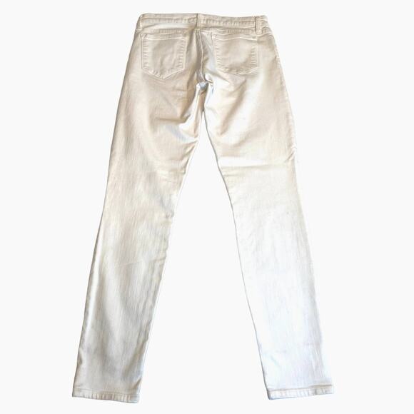 J Crew 8” Toothpick Skinny Classic Mid-Rise Cotton Blend Jeans Women 29T White - Picture 2 of 6